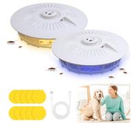 Trappola per pulci per appartamento, 2 trappole per pulci con 20 dischi adesivi, 4 modalità di luce trappola per pulci per appartamento vincitore del test, trappola per pulci per il controllo delle