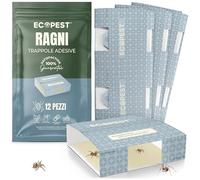 Trappola per ragni - Confezione da 12 | Trappole Adesive per Interni per Ragni e Altri Insetti Striscianti