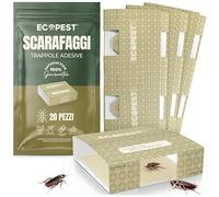 Trappola per Scarafaggi - Confezione da 20 | Trappole Collanti per Interni Appiccicose per Scarafaggi e Altri Insetti Striscianti | Trappola per Esche e Rilevatore per la Disinfestazione per Blatte