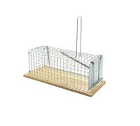 Trappola per topi a galleria con base in legno