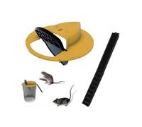 Trappola per topi con coperchio a secchio, trappola per topi pieghevole con coperchio automatico, con pendenza, ripristino automatico, facile da installare (giallo)