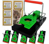 Trappola per topi, confezione da 6 trappole a scatto riutilizzabili resistenti che uccidono istantaneamente, cattura topi ad alta sensibilità nel Regno Unito, trappola sicura ed efficace per roditori