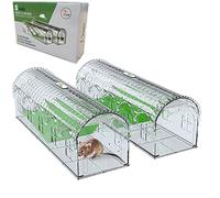 Trappola per Topi E Ratti Trasparente E Umana.Potente, Efficace E Riutilizzabile [Ebook Gratis].Gabbia Anti Roditori per Catturare Topi E Parassiti in Casa O in Giardino. Set di 2PCS.Interno e Esterno