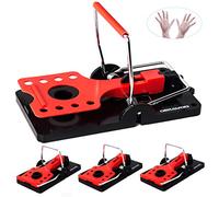 Trappola per Topi Grandi da Interno Esterno (4 Pezzi), Trappole per Topi Ratti Grande Riutilizzabile (Rosso)