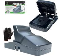 Trappola per Topi Grandi XXL 21cm SPARIL. Kit 2 Trappole a Scatto per Ratti Riutilizzabili Senza Veleno. Guanti e Ebook in Omaggio. Per Cantina, Garage ed Esterno