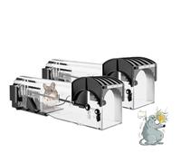 Trappola per Topi Vivi, 2 x Gabbie Trappola per Interno e Esterno - Senza Uccidere e Riutilizzabile - Pronta all'Uso - Per Ratti e Piccoli Roditori