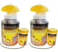 Trappola per Vespe e Calabroni con Attrattivo Incluso, Appendibile Resistente alle Intemperie Ideale per Esterno (Confezione da 2)