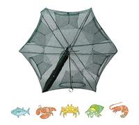 Trappola Pesci Portatile Rete da Pesca Pieghevole Cernie | Design a sei ingressi per catturare gamberi granchi aragoste, Nylon resistente, Rete da lancio per pesciolini esche in fiume