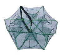 Trappola pieghevole per pesci con esca da pesca - Gabbia a rete per granchi con 6 fori | Trappola da pesca con ombrello | Rete portatile per pescare granchi | Trappola per granchi Trappola per granchi