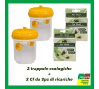TRAPPOLA VESPE MOSCHE STOCKER cf2pz + RICARICA ESCA MOSCHE ECOLOGICO CIFO2cf3pz