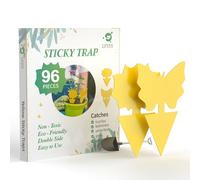 Trappole adesive per moscerini della frutta, confezione da 96 pezzi, gialle a doppio lato, con pala, per moscerini, mosche della frutta, mosche bianche, afidi, minatori di foglie