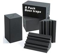 Trappole per basso acustico, confezione da 8, 30,5 x 17,8 x 17,8 cm, schiuma fonoassorbente, schiuma ad alta densità per studio