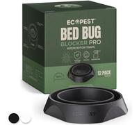 Trappole per Cimici dei Letti - Confezione da 12 | Trappole Intercettatori Bed Bug Blocker (Pro) (Nera) | Monitor, Rilevatore e Trappola per le Gambe del Letto
