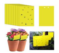 Trappole per mosche adesive, 20 x 10 cm, gialle, per moscerini e funghi, trappole per insetti, acchiappamosche appiccicose a doppio lato per insetti contro moscerini funghi, mosche bianche, afidi