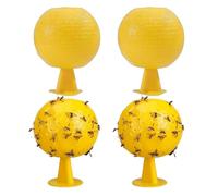 Trappole per mosche della frutta per interni, 4 pezzi 3, 2x3, 2 pollici Trappole adesive gialle appiccicose per moscerini delle piante, palla cattura mosche sicura per cucina, negozio di frutta