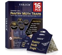 Trappole per tarme per tarme della dispensa, confezione da 16 trappole per tarme da cucina con feromoni prime, atossiche, facili da installare, trappole per colla adesiva per alimenti e tarme nella