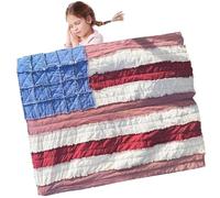 Trapunta bandiera, copripiumino del 4 luglio - copripiumino patriottico delle stelle e della bandiera a quadretti, morbide coperte rustiche traspiranti per decorazioni di
