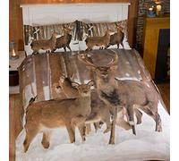 Trapunta con Cervo, Copripiumino e 2 federe, Biancheria da Letto, Multicolore, Matrimoniale., Poliestere e Cotone., Multicolore, Doppio