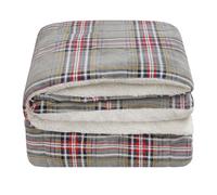 Trapunta coperta plaid due strati vellutata morbida sherpa pile matrimoniale
