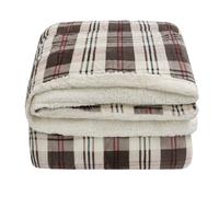 Trapunta coperta plaid due strati vellutata morbida sherpa pile matrimoniale