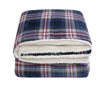 Trapunta coperta plaid due strati vellutata morbida sherpa pile matrimoniale