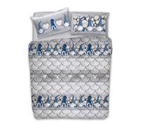 TRAPUNTA COPRILETTO INVERNALE COTONE 300 GR GNOMI SHABBY BLU SINGOLO