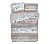 TRAPUNTA COPRILETTO INVERNALE COTONE 300 GR POLARE PINGUINI BEIGE MATRIMONIALE