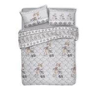 TRAPUNTA COPRILETTO INVERNALE COTONE 300 GR RENNE NATALE BLU SINGOLO