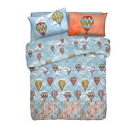 TRAPUNTA COPRILETTO INVERNALE COTONE 300 GR VOLARE MONGOLFIERE BLU SINGOLO