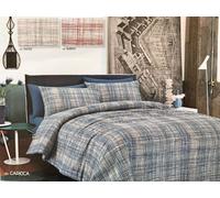 TRAPUNTA COPRILETTO INVERNALE PIAZZA E MEZZA CARIOCA RIGHE BLU MADE IN ITALY