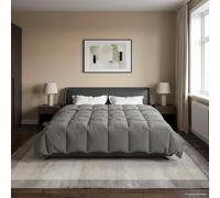 Trapunta estiva grigio chiaro, 220 x 240 cm, in microfibra, imbottita, traspirante, facile da lavare, per camera da letto, tutto l'anno, con superficie morbida e materiale certificato Oeko-Tex