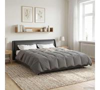 Trapunta estiva imbottita, grigio chiaro, 200 x 220 cm, in microfibra, traspirante, leggera, per camera da letto, per tutto l'anno, lavabile, adatta per persone allergiche, confortevole