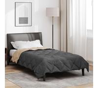 Trapunta estiva in microfibra, 220 x 155 cm, colore: antracite e tortora, leggera, traspirante, lavabile, per un clima caldo, comfort per la camera da letto, per tutto l'anno, anallergica