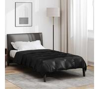 Trapunta estiva nera, 135 x 220 cm, in raso e microfibra, traspirante, anallergica, per letto singolo e matrimoniale, leggera per l'estate e la mezza stagione, lavabile
