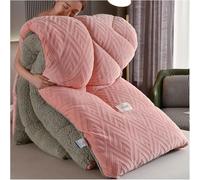 Trapunta in Velluto di Flanella Super Calda Coperta Ponderata Invernale Trapunta in Pile A Doppia Faccia Nucleo in Pile in Peluche Autunnale Caldo Ispessito, Coperta Ultra Morbida, A, 180x220cm/3.5kg