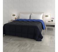 Trapunta invernale DoubleFace Matrimoniale ELEGANT, Made in Italy - Piumino Reversibile Bicolore in Morbida Microfibra 300gr/mq - Piumone Lavabile in Lavatrice BluScuro/Royal