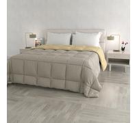 Italian Bed Linen Trapunta Invernale Elegant, Microfibra, Grigio Chiaro/Panna, 2 Piazze