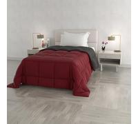 Trapunta invernale DoubleFace Piazza e Mezza ELEGANT, Made in Italy - Piumino Reversibile Bicolore in Morbida Microfibra 300gr/mq - Piumone Lavabile in Lavatrice Bordeaux/Fumo