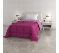 Trapunta invernale DoubleFace Singola ELEGANT, Made in Italy - Piumino Reversibile Bicolore in Morbida Microfibra 300gr/mq - Piumone Lavabile in Lavatrice Fucsia/Lilla
