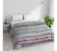 Trapunta Invernale Imbottita Letto Matrimoniale 250x245cm DoubleFace BASIC fantasia LOVE LINES, Made in Italy - Piumino Reversibile in morbida Microfibra 200gr/mq - Piumone Lavabile in Lavatrice