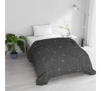 Trapunta Invernale Imbottita Letto Singolo 160x245cm DoubleFace BASIC fantasia STARS GRIGIO, Made in Italy - Piumino Reversibile in morbida Microfibra 200gr/mq - Piumone Lavabile in Lavatrice
