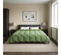 Trapunta invernale imbottita, verde, 200 x 220 cm, in microfibra con design trapuntato, traspirante, morbida, durevole, tessuto double face, ideale come coperta invernale per un sonno confortevole