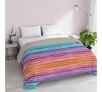 Trapunta Invernale Matrimoniale 250x245 cm, Doubleface, Microfibra, Made in Italy - Piumone Imbottitura 200gr Rainbow
