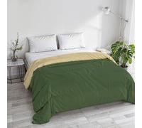 Italian Bed Linen BASIC Trapunta invernale, tinta unita, verde scuro/panna, MATRIMONIALE 250 x 245 cm
