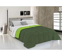 MB Home Italy Italian Bed Linen Trapunta Invernale Elegant, Microfibra, Verde Scuro/Verde Mela, 2 Piazze