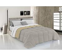 Italian Bed Linen Trapunta Invernale Elegant, Microfibra, Grigio Chiaro/Panna, 2 Piazze