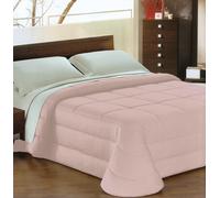 Trapunta Invernale Matrimoniale Raso di Puro Cotone Lucido Piumone Rosa Polvere