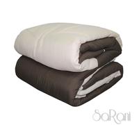 Trapunta Invernale Piumone Moderno Double Face Tinta Unita Beige Marrone SARANI
