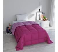 Trapunta Invernale Singola 170x260 cm, Bicolore, Doubleface, Microfibra, Made in Italy - Piumone Imbottitura 300gr Fucsia/Lilla