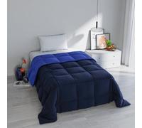 Trapunta Invernale Singola 170x260 cm, Bicolore, Doubleface, Microfibra, Made in Italy - Piumone Imbottitura 300gr BluScuro/Royal
